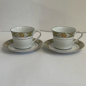 Noritake Autumn Rose Cup & Saucer X2 Sets Replacement China